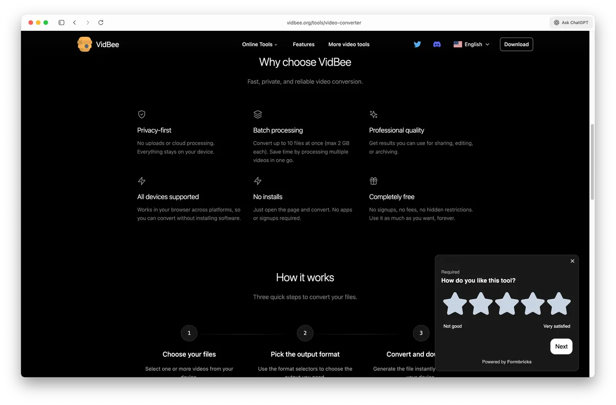 Online Video Converter Interface