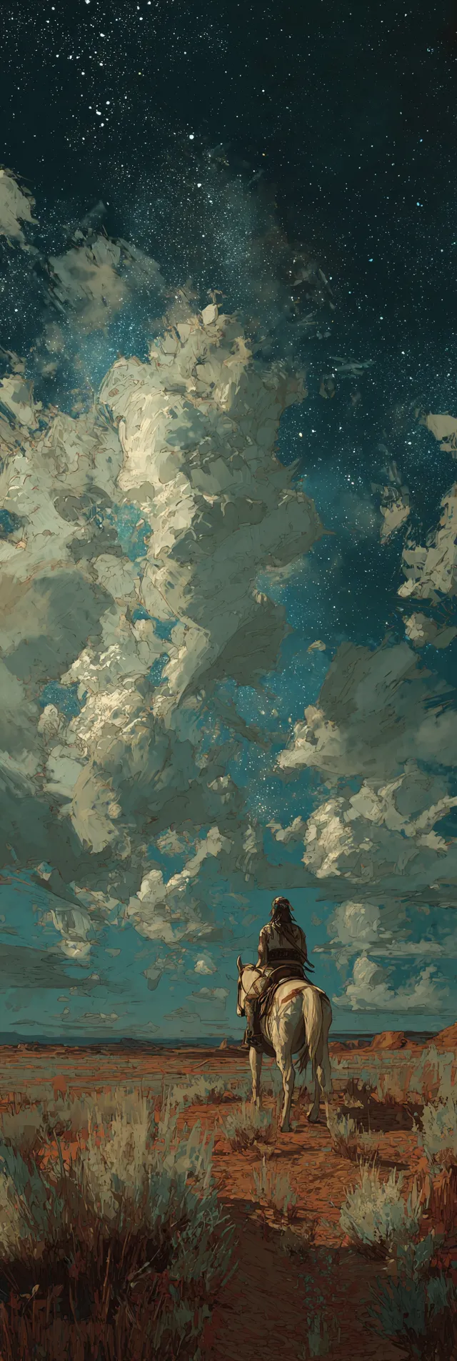 Rider Under the Starry Sky