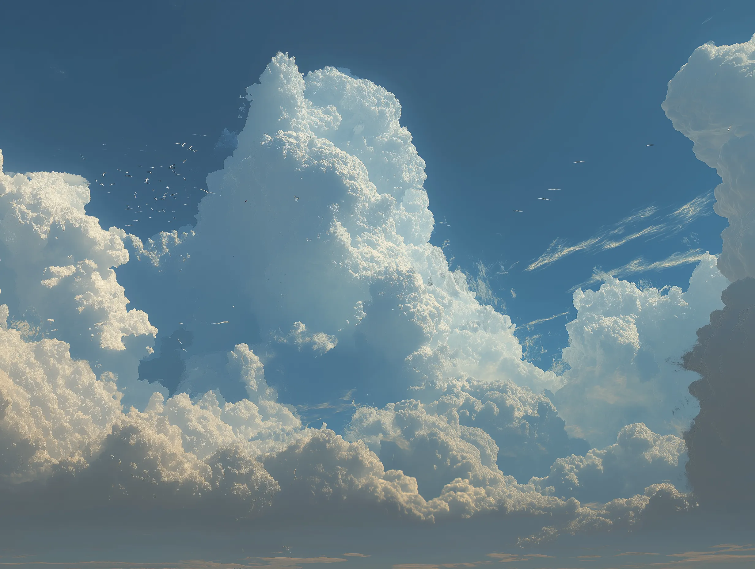 Blue Sky and White Clouds Natural Landscape