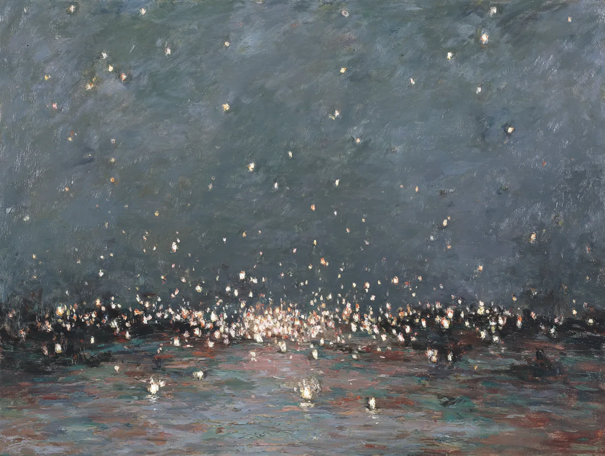 夜空下的海面星辉