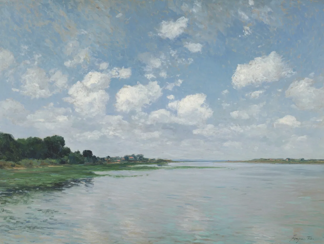 Serene Riverbank Landscape