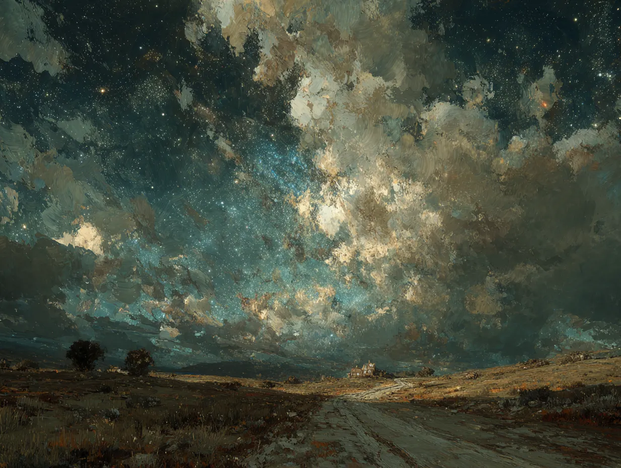 Night Sky Over Wild Prairie Road
